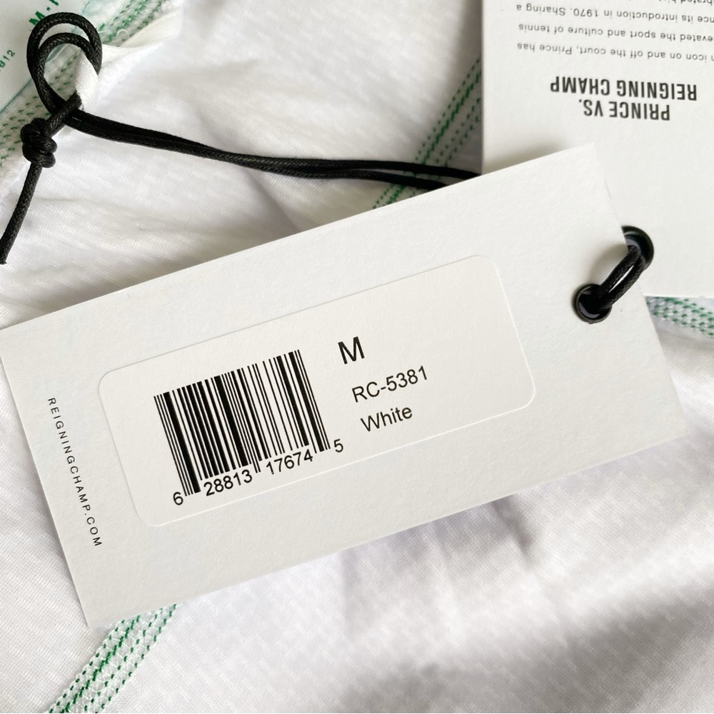 PRINCE VS REIGNING CHAMP WHITE GREEN DRAWSTRING SHORTS - Picture 9 of 10